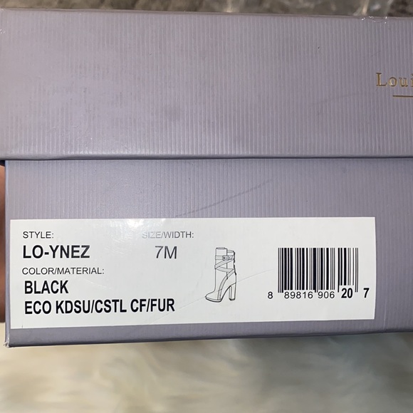 Louise et Cie  Lo-Ynez black ankle boots with real rabbit fur. NWB - Picture 10 of 10